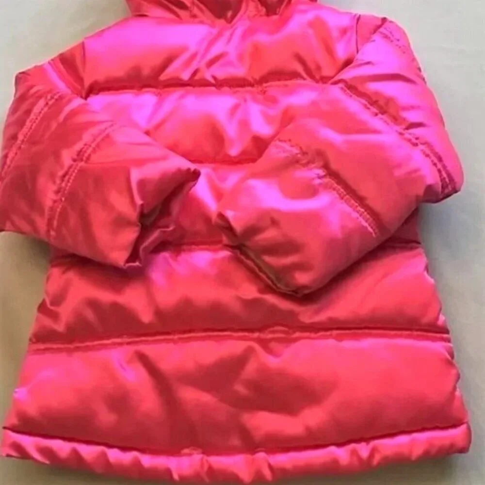 HEALTHTEX INFANT GIRLS HOT PINK SHINY SNOW COAT HOOD BABY SKI JACKET 24M